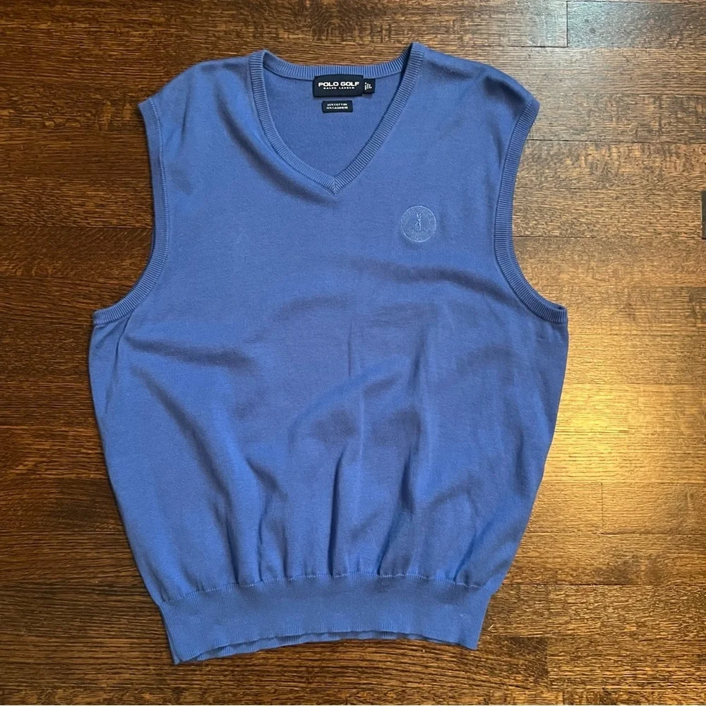Polo golf by Ralph Lauren Men's V-Neck Blue Sweater Vest